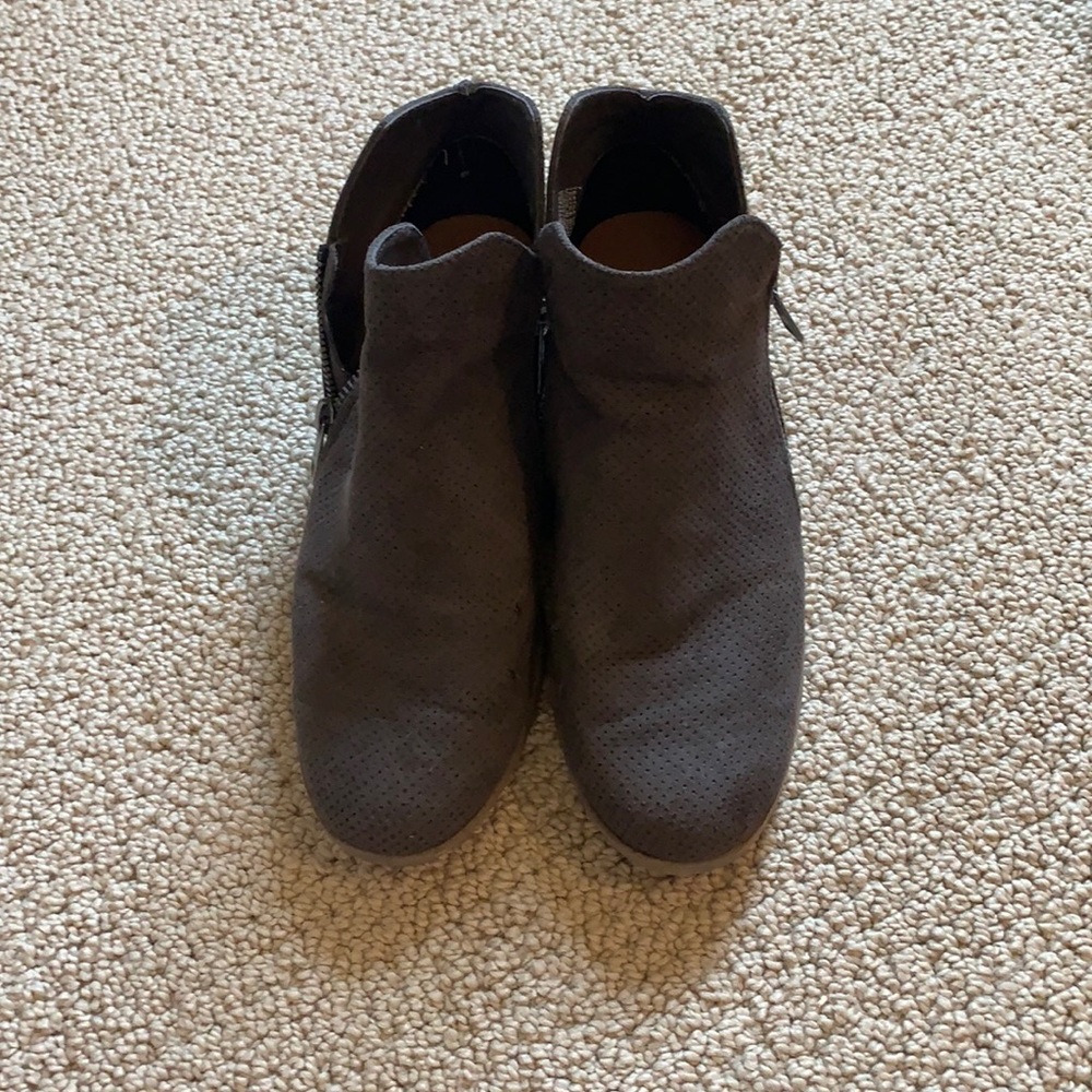 Brown booties.